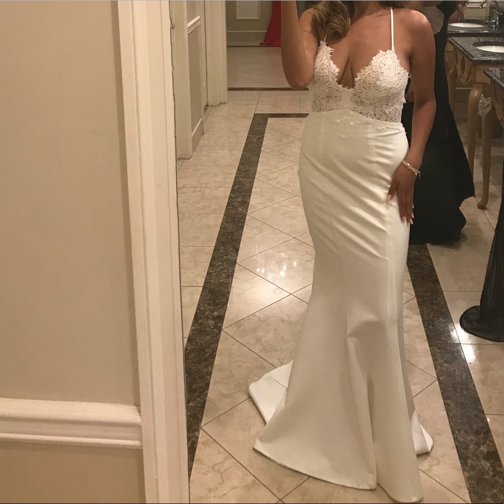 White elegant prom dress